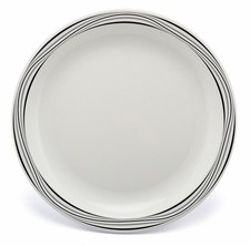 Duo White Dinner Plates with Colour Rim (Pack of 4) 23cm Shatterproof PC Plastic