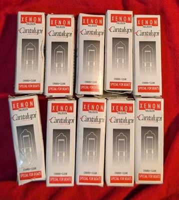 Cantalupi G4 Xenon Halogen Bulb 12V/20W Lot of 10 For boats/Marine CLEAR