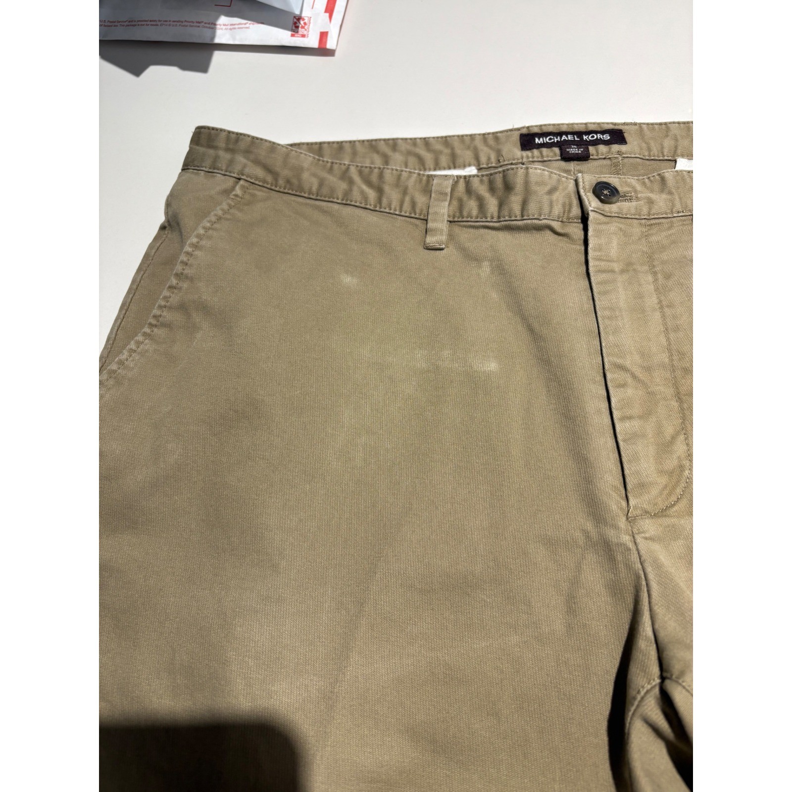 Michael Kors Khaki Pants Straight Leg Chinos Casual Trousers Size 36 thumbnail 11
