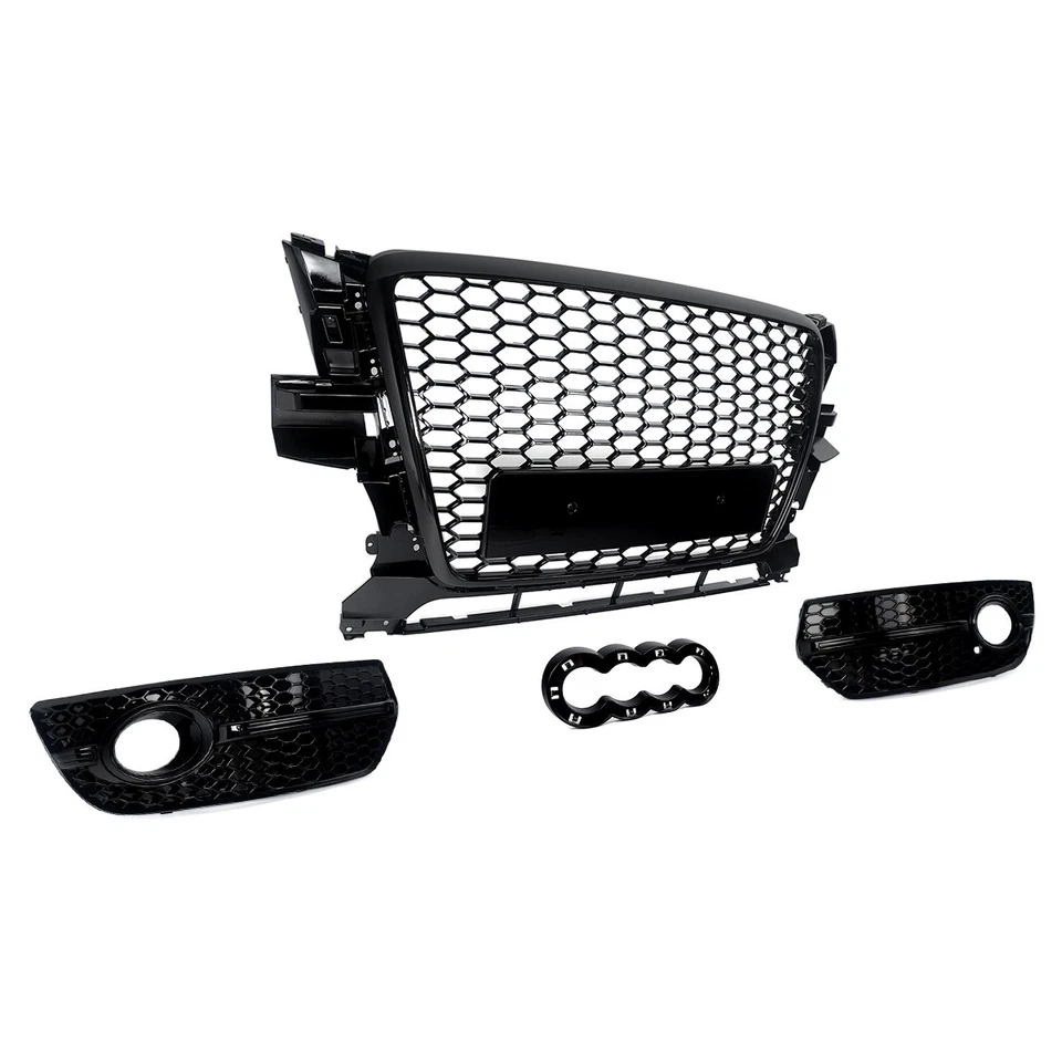 RSQ5 Style Front Bumper Grille Fog Light Grilles For Audi Q5 2009-2012 Honeycomb Foto 3 de 4