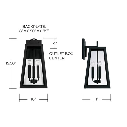 Capital Leighton 19 1/2" High Black Outdoor Wall Light - Picture 6 of 6