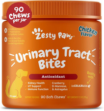Zesty Paws Cranberry Supplement for Dogs - Bladder Control for Dogs - Urinary Tr