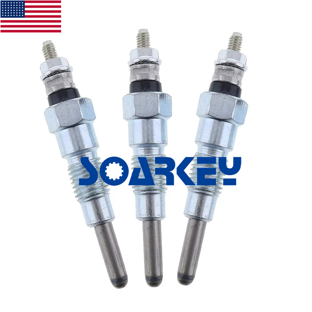 3 pcs Glow Plug 15951-65512 for Kubota B20 B4200 B5200 B6200 B7200 B8200 B9200