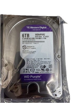 WD Purple WD64PURZ 6 TB Hard Drive - 3.5'' Internal - SATA - Purple