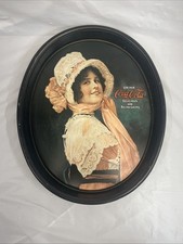 Coca-Cola Vintage 1972 Metal Oval Serving Tray 1914 Betty Girl