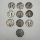 Lot of 10 Standing Liberty Silver Quarters 90% Silver