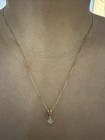 14k yellow gold box chain with diamond charm  — photo 1