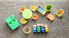Vintage Fisher Price Little People Lot Of 15 People, Furniture & Car