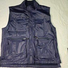 Vintage Common Man by Dale Waters Multi Pocket Utility Vest Mens XL Fleece Lined