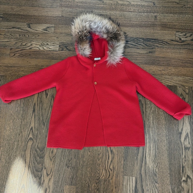 Girls Jacket Size 8 Red Foque Brand 