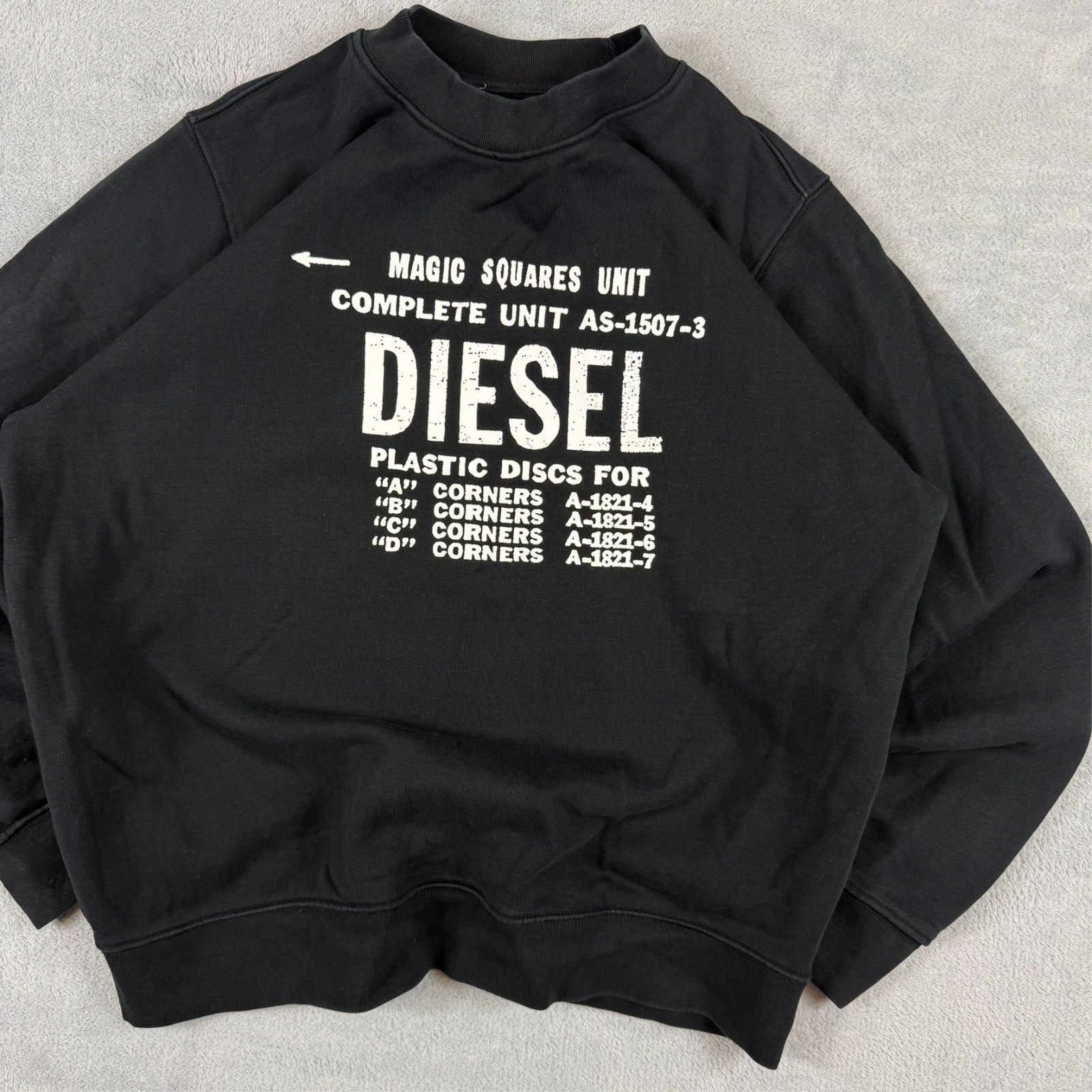 VTG Diesel Industrial 'S-GIR B5' Black Graphic Logo Medium Pullover Sweatshirt image 4