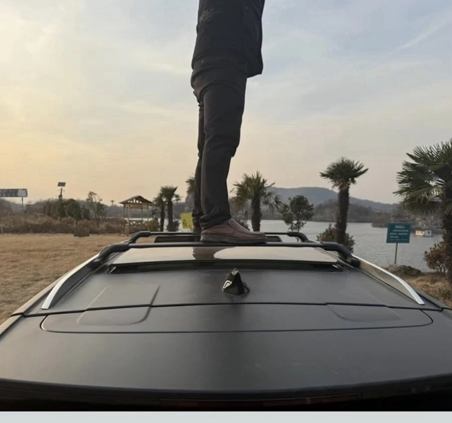 Portaequipajes barras transversales de techo para Jeep Compass 2017-2025 aluminio negro 2x Foto 4 de 4