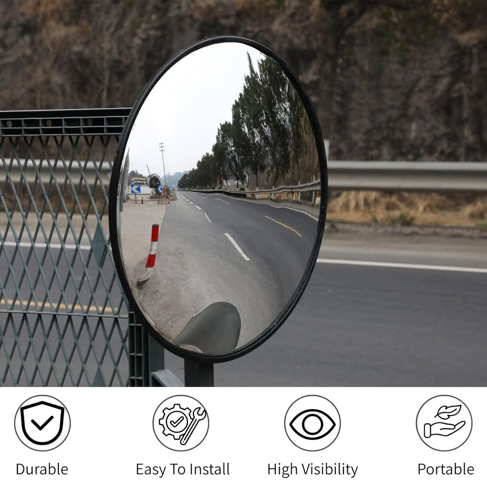 18''24'' 32'Black Convex Mirror for Universal Includes Wall Install Kits Garages - Image 3 of 4