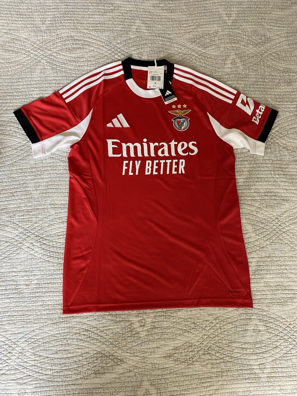 Benfica 25/26 Home Jersey Red - Mens Size Medium - Adidas - Retails $100 - NWT
