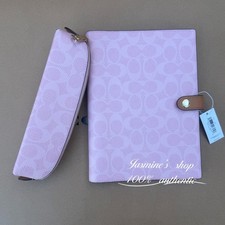 NWT Coach Notebook In Signature Canvas Powder Pink CEA49/pencil case CEA52 OPT