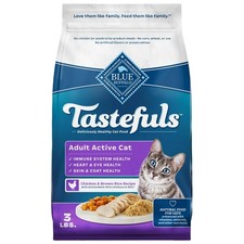 Blue Buffalo Chicken Brown Rice Active Dry Cat Food 3 lb 3 Pound Size