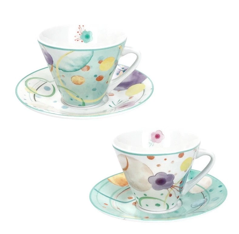 Set 2 Tazzine Caffé Tazze per 2 Persone BRANDANI Bollicine in Porcellana, fotografia 3 di 3
