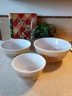 Vintage PYREX Forest Fancies Mushroom Mixing Bowls 401 402 403 Set Of 3