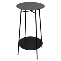 Metall Beistell Tisch Schwarz Rund - 60 X 35 Cm - Blumen Hocker Pflanzen StäNder