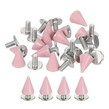 16 Set Spikes and Studs Kit 7mm Cone Spikes Punk Rock Rivets Pink