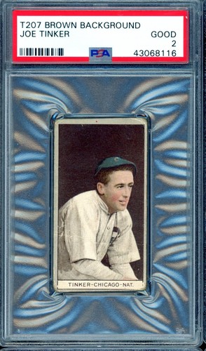 Joe Tinker 1912 T207 Brown Background card