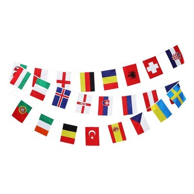 Europäische Wimpelkette Europafahnen Wimpel-Banner-Flaggen Mini-Länderflaggen