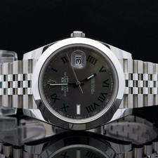 Rolex Datejust 41 Slate Green Roman Dial on Jubilee 126300 Papers
