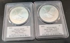 2021 American Silver Eagles MS70 Type 2  Autos Baseball HOF- Pizza & R Johnson