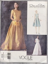 Oscar de La Renta Pattern #2512 Uncut FF Vogue Formal Dress Size 18-20-22 Plus