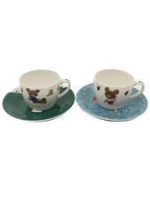 NARUMI Cup Saucer 2 Piece Set GRN Bear s School Pair Cup Plate