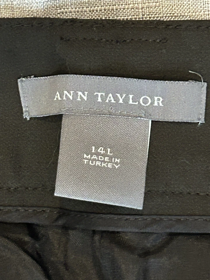 Pantalones Ann Taylor LOFT Marrón Para Mujer Julie Fit Pierna Ancha Pantalones Talla 14 Largos Foto 3 de 4