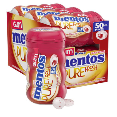 Pure Fresh Sugar-Free Chewing Gum with Xylitol, Cinnamon, 90% Recyclable Curvy B