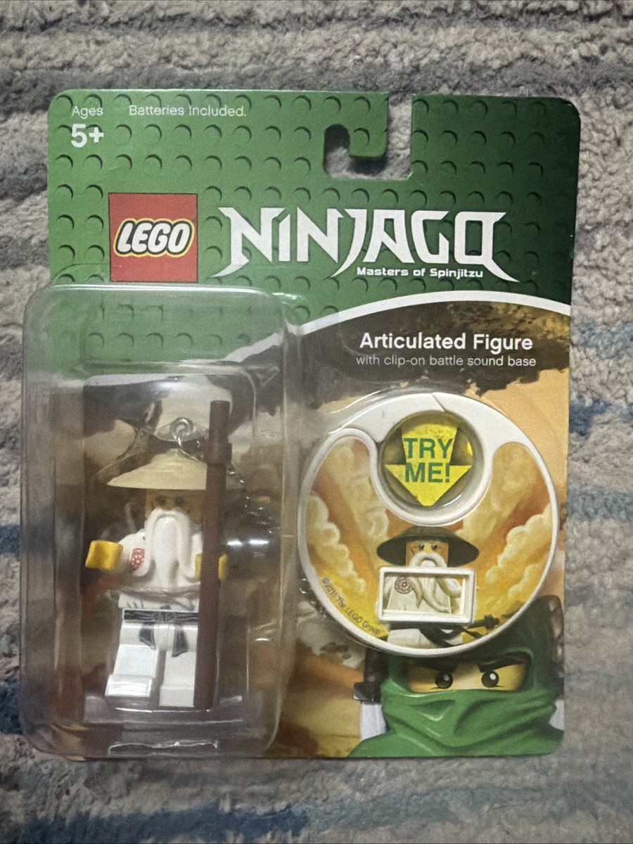 店舗用レジ用品 5個セット 鍵付き ホワイト LEGO NINJAGO Sensei Articulated Figure Key Chain with Clip-on