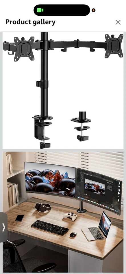 Ergear Freestanding Dual Monitor Stand for 2 Screens up to 32 Inch, Heavy Duty M - Image 3 of 4