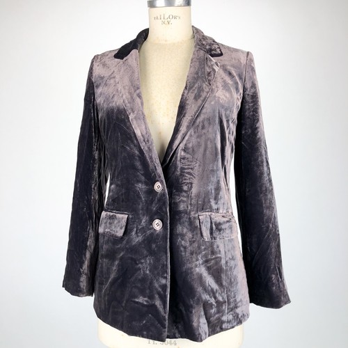Halogen Womens Grey Velvet Blazer XS 