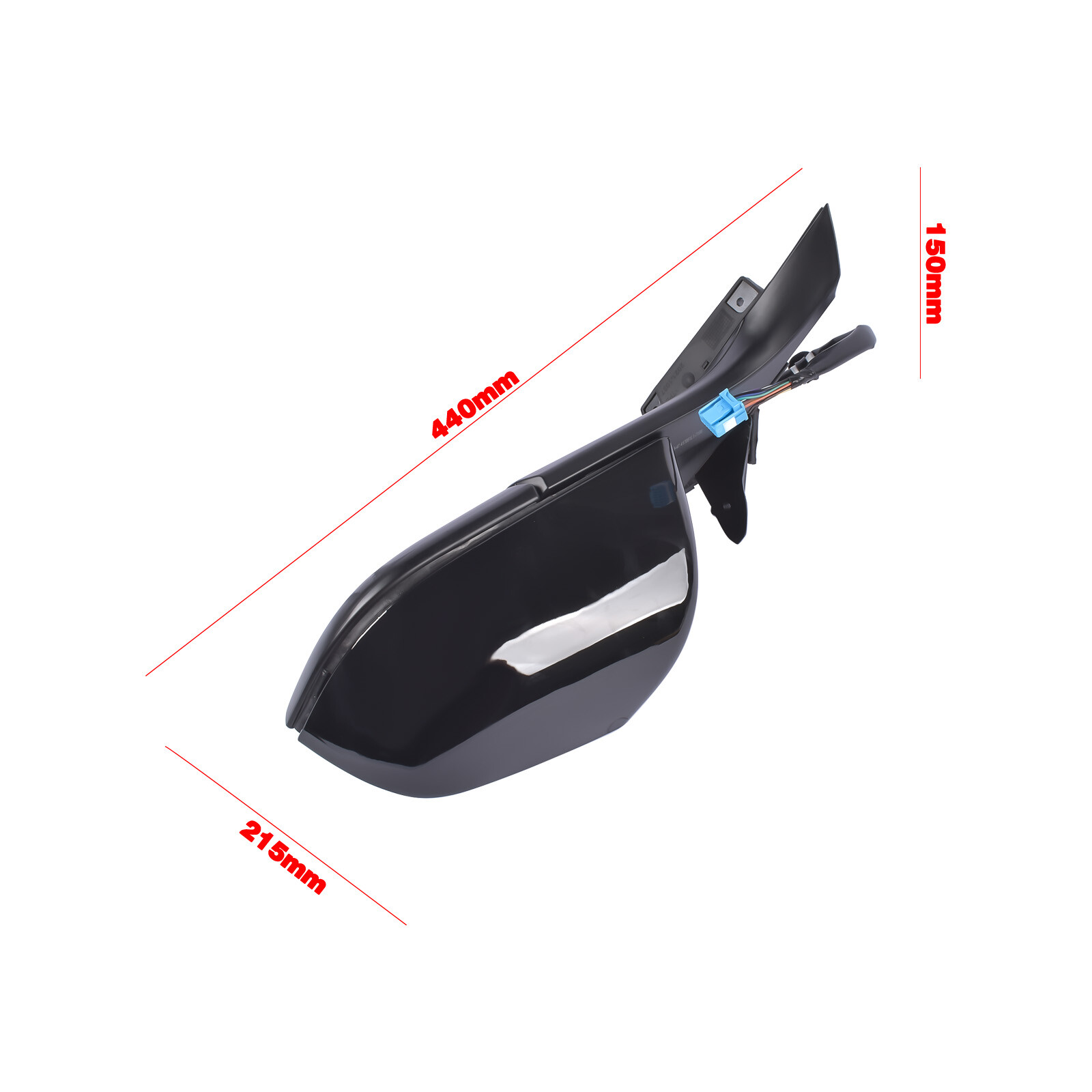 Left Driver Side Mirror Black for Tesla Model 3 2017-2023 EV Sedan