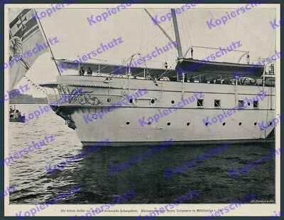 Foto Kaiserliche Marine Wilhelm II. Zar Nikolaus II SMY Hohenzollern Danzig 1901
