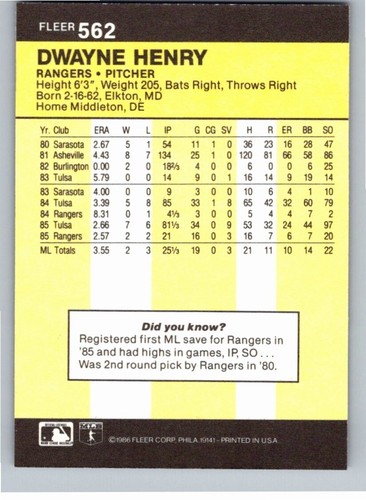 1986 Fleer Baseball Complete Your Set You Pick Choose #496 - 660 - Picture 135 of 295