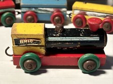 1950s Brio Thomas Toy Train With Hook  Eye Coupler Wooden Wheels Sweden