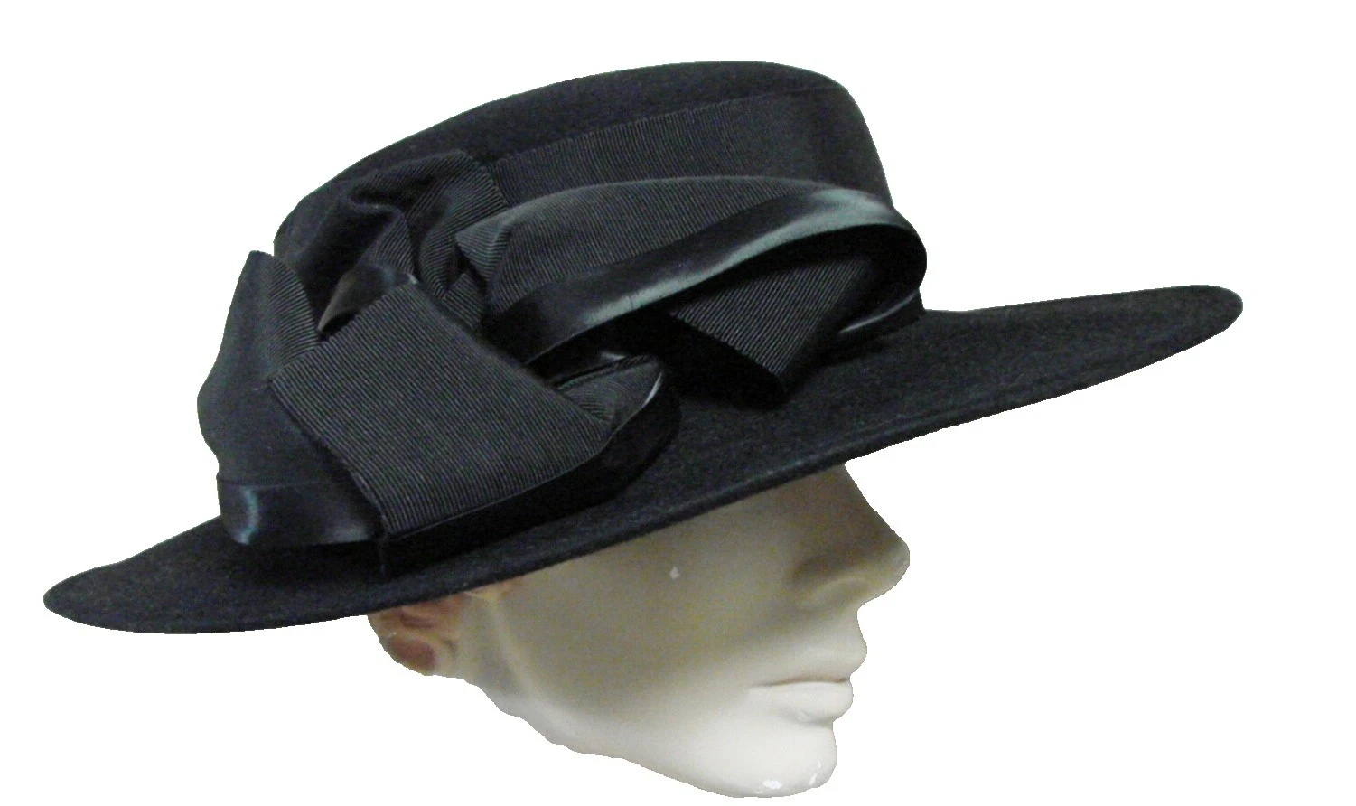 Sombreros vintage 1970s de Ala Ancha de Piel para Mujer