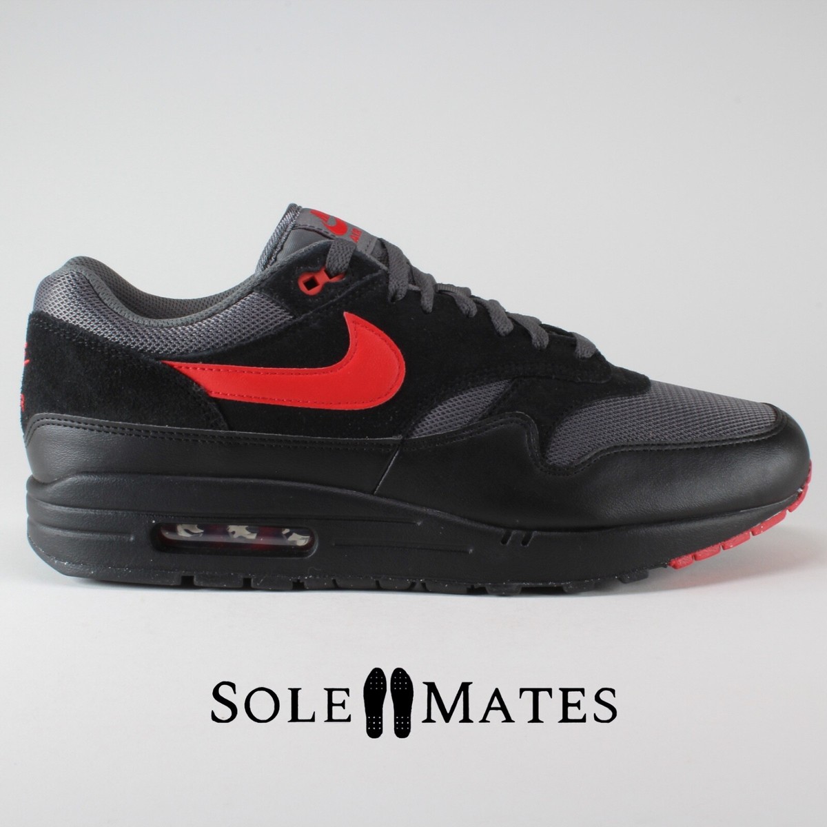 NEW Nike Air Max 1 ESS \'Vamps\' Bred Black Red Grey FZ5808-008 Men Size 12 Nike Air Max 1 ESS Vamps Bred Black Grey University Red  main image 2
