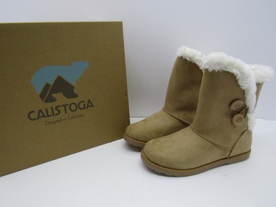 calistoga women's vegan suede faux fur moccasin