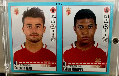 Kylian Mbappe 2016-17 Rookie Sticker.  #504-505.  Panini Foot. Encased