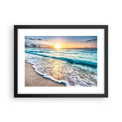 Poster Déco Murale 100x70cm - Paysage Maritime Bleu, Art Mural Moderne Pour Salon Chambre
