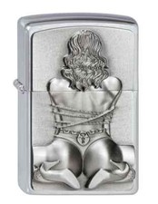 Zippo Bondage Girl Chrome Windproof Flame Flip Top Lighter Smokers Accessory