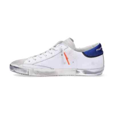 Men Sneakers Philippe Model Prsx Leather White, Back Blue