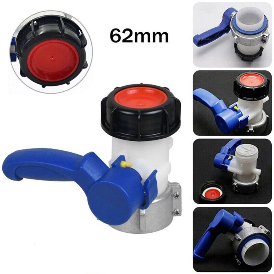 IBC Adapter Klappenhahn 62mm Absperrhahn Auslaufhahn f. IBC Container Wassertank - Bild 3 von 4