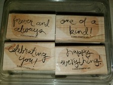 Mixed Greetings Stampin Up 2005 Forever, Celebrating, Happy, Set of 4