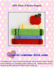 Stack of Books Magnet - Plastic Canvas Pattern or Kit