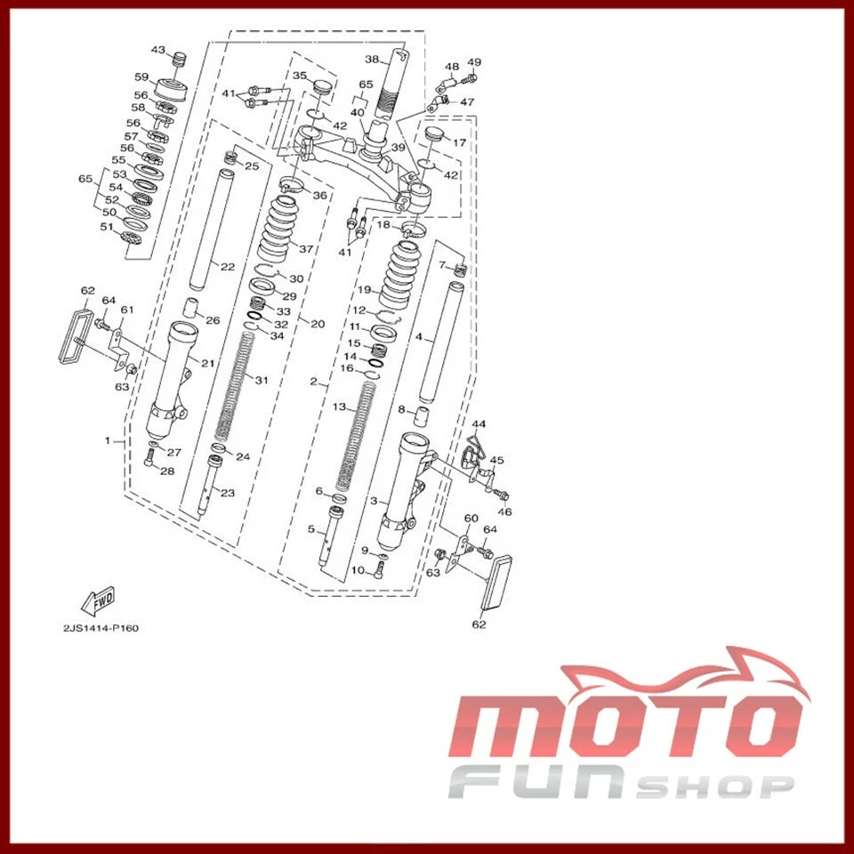 Genuine 2JS-F3100-00-00 FRONT FORK ASSY for Yamaha Zuma 125 2016-2021 - Image 2 of 4